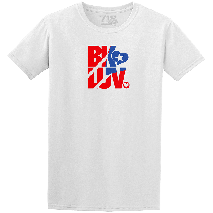 BK LUV STACKED PR TEE (WHITE / BLUE / RED)