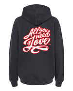 Load image into Gallery viewer, BKLUV &quot;ALL YOU NEED IS LOVE&quot; HOODY  BLACK
